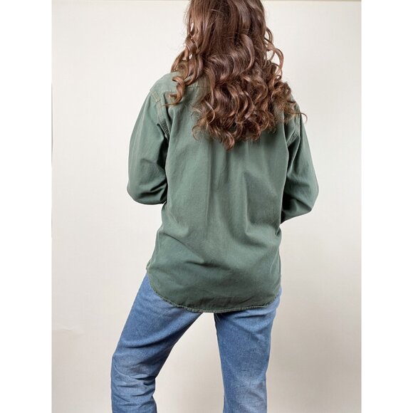 Vintage Levi's Painters Oversized Button Down Up Shirt Light Shacket Relaxed Fit - Picture 2 of 9